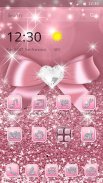 Rose Gold Shiny Diamond Pink Bow Glitter Theme screenshot 1