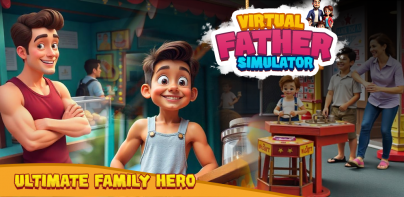 virtual família feliz Papa mãe