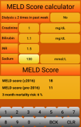 MELD Score calculator screenshot 1