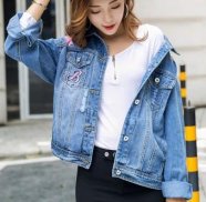 Design of women's denim jeans jacket screenshot 1