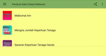 Panduan Kalori Dalam Makanan screenshot 3