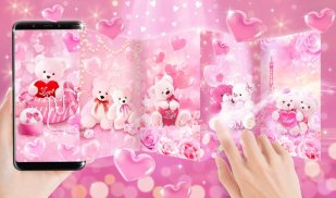 3D Love Bear Couple Theme screenshot 0