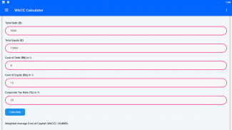 WACC Calculator screenshot 2