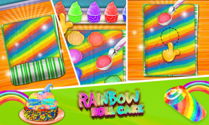 Rainbow Swiss Roll 케이크 메이커! 새로운 요리 게임 screenshot 2