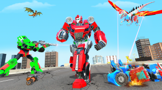 Flying Dino Robot : Monster Truck Police Car Game screenshot 2