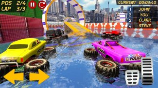 Police Monster Truck Gangster Chase Water Surfing screenshot 2