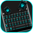 Simple Black Blue Teclado