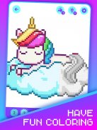 Pixel Unicorns Coloring Book screenshot 2