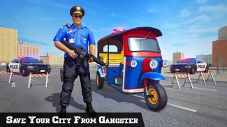 Police Tuk Tuk Rickshaw Gangster Chase Games screenshot 0