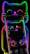 Colorful Neon Black Cat Theme screenshot 3