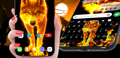 Fire Wallpaper Theme Lone Wolf