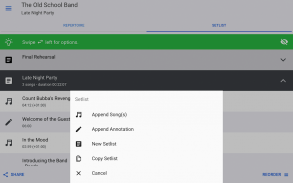band music setlist screenshot 2