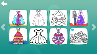 Glitter Dresses Coloring Book - Drawing pages screenshot 7