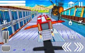 Flying Robot Fire Truck Game screenshot 0