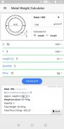 Metal Weight Calculator - Metallo screenshot 2
