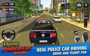 Guida in auto della polizia volante: Real Car Race screenshot 3