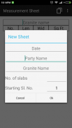 Granite Measurement Sheet screenshot 1