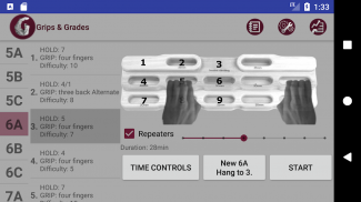 Grips & Grades hangboard app screenshot 2