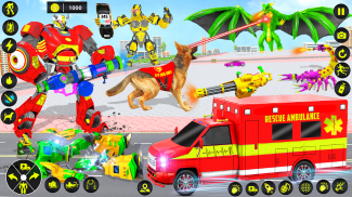 รถพยาบาล หุ่นยนต์สุนัข เกมรถ screenshot 6