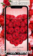 Red Rose Diamond Lock Screen Pattern & Passcode screenshot 2