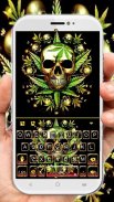 الكيبورد Gold Weed Skull screenshot 1