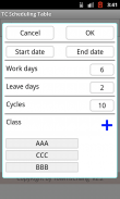 TC Scheduling Table screenshot 1