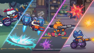 Cat Gunner: Super Força (Pixel Zombie Shooter) screenshot 1