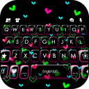 Shiny Neon Hearts keyboard