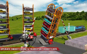 Robo Car Transform: Train Transport Smart Crane 3D screenshot 8