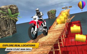 Gerçek Stunt Bike Pro Hileler Usta Yarış Oyunu 3D screenshot 0
