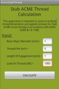 Stub ACME Thread Calculation screenshot 2