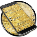 SMS Messages Glitter Gold Glass Theme Icon