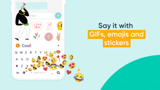 Fleksy Ergonomic Keyboard 2020 -Emoji Keyboard GIF screenshot 0