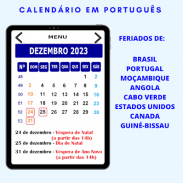 Calendário em Português screenshot 0