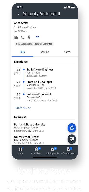 Reviewing Candidates, Jobs, and Offers in the iCIMS Mobile Hiring Manager  App