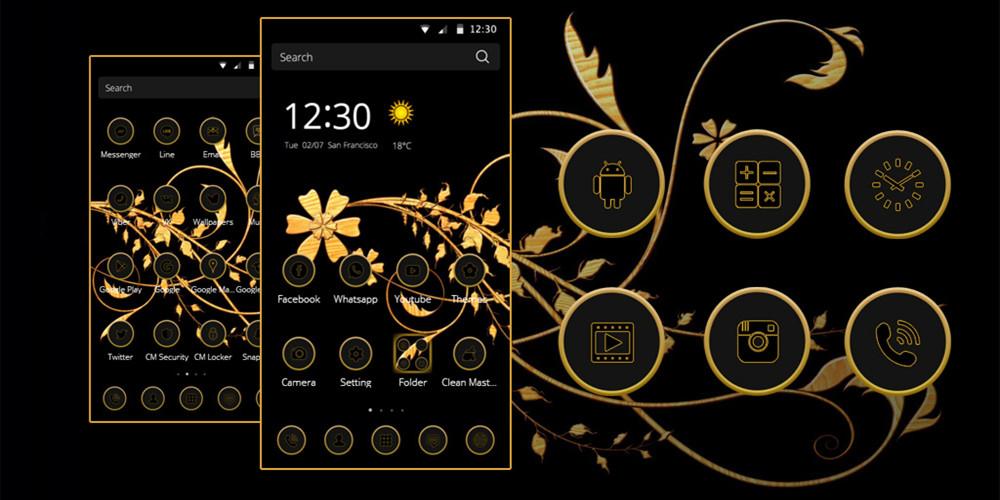 Black Gold Theme For Cm Launcher 1 1 3 Download Android Apk Aptoide