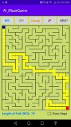 AI Search in Maze Game--BFS/DFS/GreedyBestFirst/A* screenshot 2