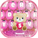 Teclado rosa com emoticons