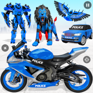 Police Eagle Robot Car Game 3d screenshot 5