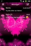 Tema rosa do coração GO SMS screenshot 0