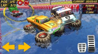 Police Monster Truck Gangster Chase Water Surfing screenshot 3