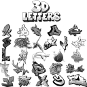 Einfache 3D Beschriftung Desig Icon