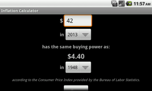 CPI Inflation Calculator screenshot 1