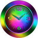 Free Neon Rainbow Clock Widget