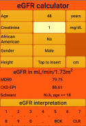 eGFR Calculator screenshot 1