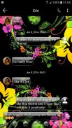 SMS Messages Glass Black Flower Theme screenshot 1