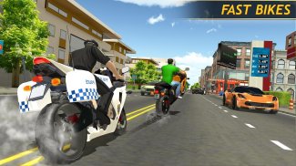 ตำรวจรถจักรยานยนต์แข่งรถฟรี - Police Bike Racing screenshot 0