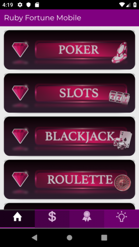 Ruby Fortune Casino Mobile screenshot 1