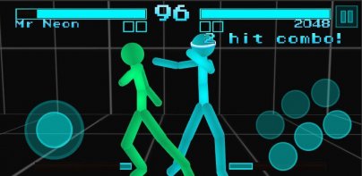 Pertarungan stickman: prajurit neon