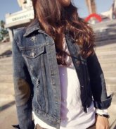 Design of women's denim jeans jacket screenshot 2